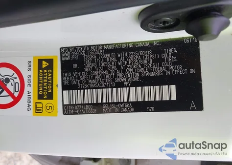 2010 Lexus Rx 350 из США, поврежденный, VIN 2T2BK1BA5AC071213